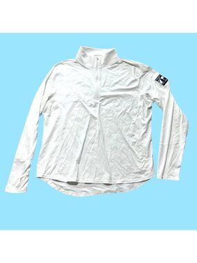 Bloq-Uv Womens Sz XL White Long Sleeve 1/4 Zip Pullover Shirt X-Large Activewear